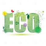 ECO logo Design with Floral Decorations
